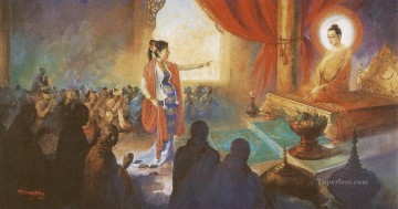 シンカ・マナビカは僧侶と信徒の面前で仏陀を冤罪で告発した Oil Paintings